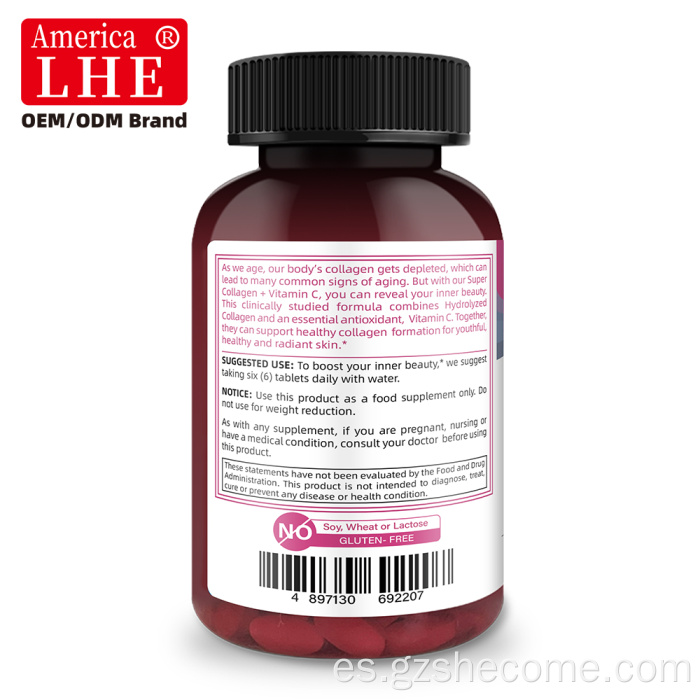 Shecome Super Collagen Tablets Piel Cabello Uñas Soporte